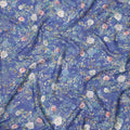 Royal Blue Base Multicolor Floral Garden Printed Cotton Lawn Fabric, 110 Cms Width, Made in India-D23651 Regal Fabrics