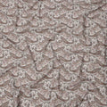 Ivory Base Brown & Grey Paisley Design Printed Cotton Lawn Fabric, 140 Cms Width, Made in Slovakia-D23653
