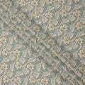 Beige Base Green & Lavender Paisley Printed Cotton Lawn Fabric, 140 Cms Width, Made in Slovakia-D23654