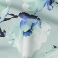 Mint Green Base White & Blue Floral Digital Printed Cotton Lawn Fabric, 140 Cms Width, Made in Slovakia-D23655