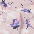 Blush Pink Base Purple & White Floral Digital Printed Cotton Lawn Fabric, 140 Cms Width, Made in Slovakia-D23656