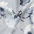 Cool Grey Base White & Charcoal Floral Digital Printed Cotton Lawn Fabric, 140 Cms Width, Made in Slovakia-D23657