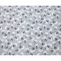 Cool Grey Base White & Charcoal Floral Digital Printed Cotton Lawn Fabric, 140 Cms Width, Made in Slovakia-D23657