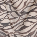 Beige Base Brown & Charcoal Abstract Leaf Printed Cotton Voile Fabric, 140 Cms Width, Made in Slovakia-D23660