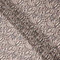 Beige Base Brown & Charcoal Abstract Leaf Printed Cotton Voile Fabric, 140 Cms Width, Made in Slovakia-D23660