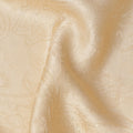 Beige Cream Paisley Self-Design Pure Silk Satin Fabric, Width 140 Cms, Made in India-D23900