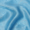 Sky Blue Paisley Self-Design Pure Silk Satin Fabric, Width 140 Cms, Made in India-D23904