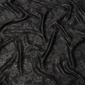 Black Floral Paisley Self-Design Pure Silk Satin Fabric, Width 140 Cms, Made in India-D23906
