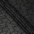 Black Floral Paisley Self-Design Pure Silk Satin Fabric, Width 140 Cms, Made in India-D23906