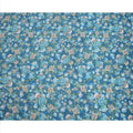 قماش كريب فيسكوز مطبوع عليه زهور وردية زرقاء، عرض 110 سم، صنع في الهند - D23908
