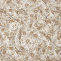 Ivory Beige Vintage Rose Printed Viscose Crepe Fabric, Width 110 Cms, Made in India-D23909