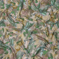 Olive Green Multicolor Brushstroke Floral Printed Viscose Crepe Fabric, Width 110 Cms, Made in India-D23913 - Regal Fabrics