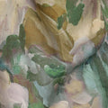 Olive Green Multicolor Brushstroke Floral Printed Viscose Crepe Fabric, Width 110 Cms, Made in India-D23913 - Regal Fabrics