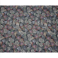 Charcoal Black Multicolor Floral Sketch Printed Viscose Crepe Fabric, Width 110 Cms, Made in India-D23916