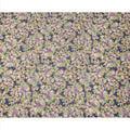 Navy Blue Beige Green Lilac Tropical Floral Printed Viscose Crepe Fabric, Width 110 Cms, Made in India-D23917 - Regal Fabrics