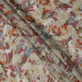 Beige Base Multicolor Painterly Floral Printed Viscose Crepe Fabric, Width 110 Cms, Made in India-D23919