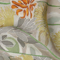Beige Base Yellow and Orange Abstract Floral Printed Viscose Crepe Fabric, Width 110 Cms, Made in India-D23921