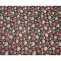 Navy Blue Base Red and Beige Peony Floral Printed Viscose Crepe Fabric, Width 110 Cms, Made in India-D23922 - Regal Fabrics