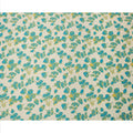 Cream and Teal Blue Floral Printed Cotton Lawn Fabric, Width 110 Cms, Made in India-D23928