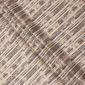 Beige and Black Hand-Drawn Stripe Printed Cotton Lawn Fabric, Width 110 Cms, Made in India-D23930