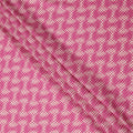 Magenta and Off-White Abstract Grid Check Printed Cotton Lawn Fabric, Width 110 Cms, Made in India-D23935