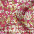 Multicolor Abstract Ikat-Inspired Print on Off-White Cotton Lawn Fabric, Width 110 Cms, Made in India-D23936 - Regal Fabrics