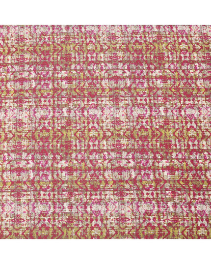 Multicolor Abstract Ikat-Inspired Print on Off-White Cotton Lawn Fabric, Width 110 Cms, Made in India-D23936 - Regal Fabrics