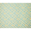 Ivory Cotton Lawn Fabric with Aqua Blue and Yellow Feather-Like Abstract Print, Width 110 Cms, Made in India-D23937