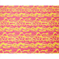 Pink Cotton Lawn Fabric with Wavy Yellow and White Abstract Line Print, Width 110 Cms, Made in India-D23939