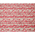 قماش قطني أحمر وبيج بطبعة خطوط تجريدية متموجة، عرض 110 سم، صنع في الهند - D23940