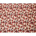 Beige Cotton Lawn Fabric with Red and Black Floral Sketch Print, Width 110 Cms, Made in India-D23942