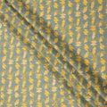 Sage Green Cotton Lawn Fabric with Yellow and Ivory Abstract Leaf Print, Width 110 Cms, Made in India-D23944 - Regal Fabrics