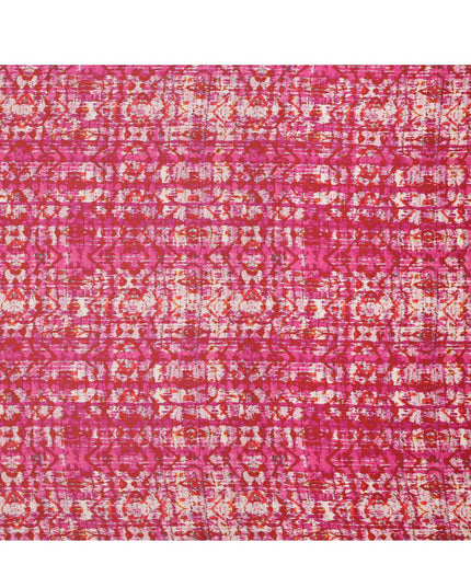 Pink Cotton Lawn Fabric with Abstract Tie-Dye Effect Print, Width 110 Cms, Made in India-D23947