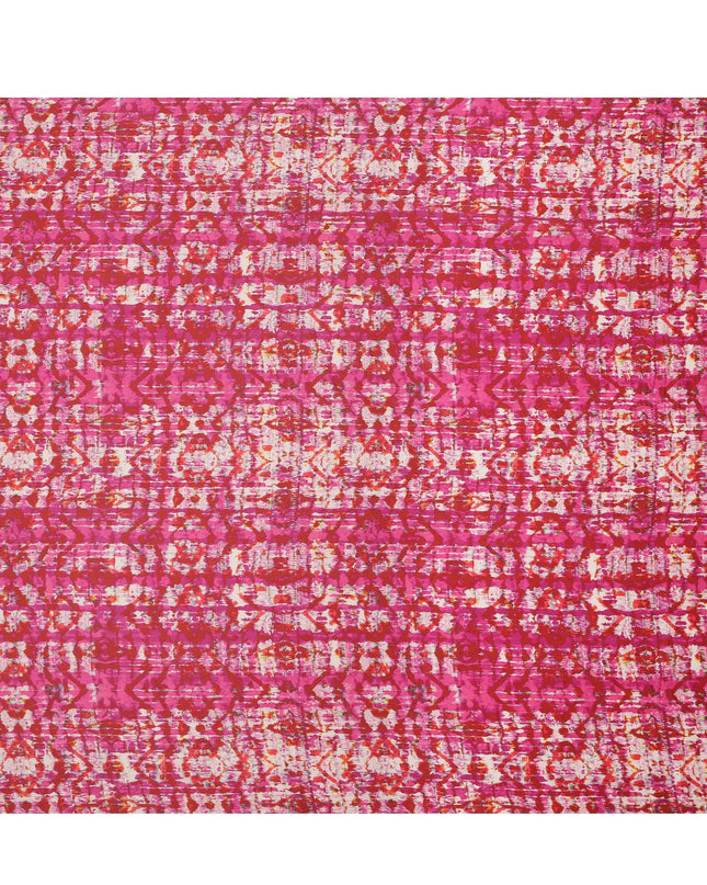 Pink Cotton Lawn Fabric with Abstract Tie-Dye Effect Print, Width 110 Cms, Made in India-D23947