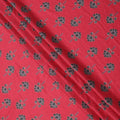 Crimson Red Cotton Lawn Fabric with Traditional Black Floral Booti Print, Width 110 Cms, Made in India-D23950