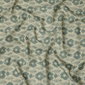 Sage Green Ikat Inspired Geometric Printed Cotton Lawn Fabric, 110 Cms Width, Made in India-D23954