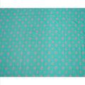 Turquoise Blue Abstract Motif Printed Cotton Lawn Fabric with Pink Accents, 110 Cms Width, Made in India-D23955