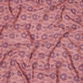 Peach Base Mauve Ikat Inspired Geometric Printed Cotton Lawn Fabric, 110 Cms Width, Made in India-D23956