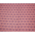 Peach Base Mauve Ikat Inspired Geometric Printed Cotton Lawn Fabric, 110 Cms Width, Made in India-D23956