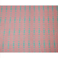 Coral Pink and Aqua Green Abstract Shibori Style Printed Cotton Lawn Fabric, 110 Cms Width, Made in India-D23957