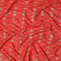Fiery Red and Beige Shibori Style Abstract Printed Cotton Lawn Fabric, 110 Cms Width, Made in India-D23958