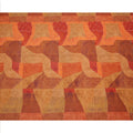 Rust Orange and Red Cotton Lawn Fabric with Abstract Patch Print, 140 Cms Width, Made in India-D24156