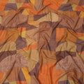 Rust Brown and Orange Cotton Lawn Fabric with Patch Print Design, 140 Cms Width, Made in India-D24158