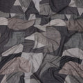Charcoal Grey and Black Cotton Lawn Fabric with Contemporary Patch Print, 140 Cms Width, Made in India-D24159