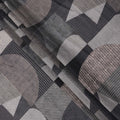 Charcoal Grey and Black Cotton Lawn Fabric with Contemporary Patch Print, 140 Cms Width, Made in India-D24159