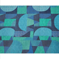 Teal Blue and Green Cotton Lawn Fabric with Patch Print Design, 140 Cms Width, Made in India-D24160
