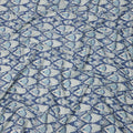 Powder Blue and Indigo Cotton Lawn Fabric with Abstract Bell Motif Print, 140 Cms Width, Made in India-D24161 Regal Fabrics