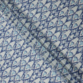 Powder Blue and Indigo Cotton Lawn Fabric with Abstract Bell Motif Print, 140 Cms Width, Made in India-D24161 Regal Fabrics