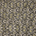Olive Green and Charcoal Cotton Lawn Fabric with Abstract Bell Motif Print, 140 Cms Width, Made in India-D24163