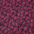 Black and Magenta Cotton Lawn Fabric with Bold Floral Print, 140 Cms Width, Made in India-D24164